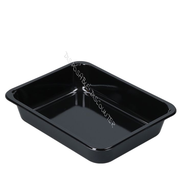 CPET topseal menutray 1 vaks zwart 225x175x43mm