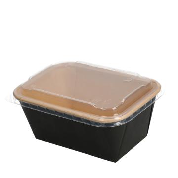 Kartonnen Maaltijdbak rechthoekig 900ml Kraft en Zwart 