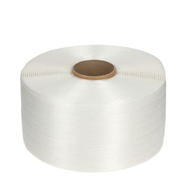 Polyesterband Omsnoeringsband 19mm x 600m K76 Wit WG60