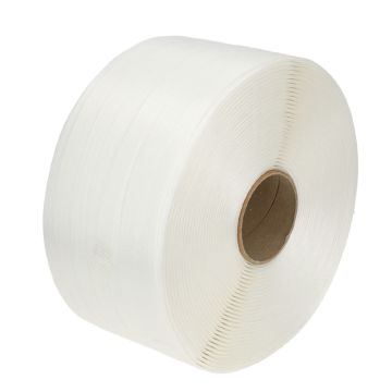 Polyesterband Omsnoeringsband 19mm x 600m K76 Wit WG60