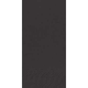 Duni Servetten tissue 33cm 3 laags zwart 1/8 vouw