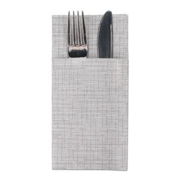 Airlaid Cotton Look Bestek Servet 40cm 1/8 vouw Grijs