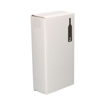 Flesverpakking + Kartonnen Interieur voor 2 Flessen 19x10x36cm Wit