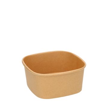 Nature Kraft Salade bowl Vierkant 500ml bruin