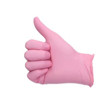 Handschoenen Nitril poedervrij Roze L