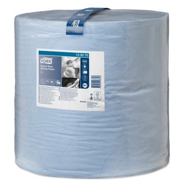tork Poetsrol Heavy Duty wiping paper Quick Dry 2 laags blauw W1 130070