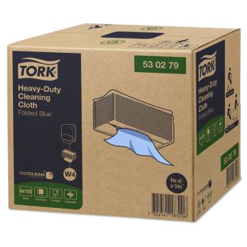 Tork Heavy-Duty Gevouwen Reinigingsdoek Blauw W4 530279 (530278)